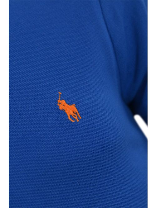 Polo due bottoni in cotone con logo blu POLO RALPH LAUREN | 710795080014